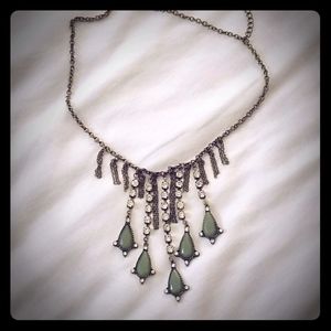 Vintage Look Rhinestone Chain Necklace/ Choker